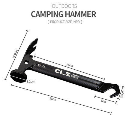 Tent Stake Peg Mallet Remover Puller Driver Outdoor Hammer, Camping Tool Black