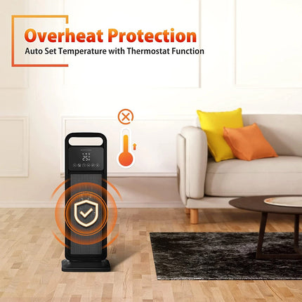 2000W Ceramic Tower Air Conditioner 3 Modes Portable Oscillating Remote Control