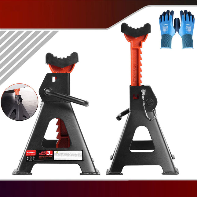 2PCS 3T Car Adjustable Truck Jack Stands Steel Lift Hoist Ratchet Duty Heavy