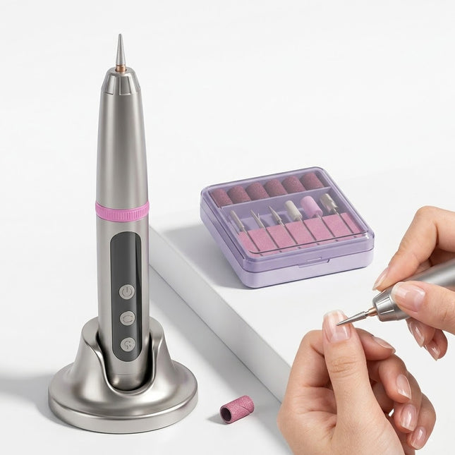 2-in-1 Electric Nail Drill & Rapid UV Curing Lamp Polishing Grinder Gel Drying