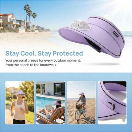 USB Charging Fan Wide Brim Sun Hat Breathable Sun Protection Hat Beach