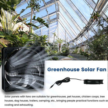 12V 40W Solar Panel Dual Exhaust Roof Attic Fan Air Ventilation Van Greenhouse