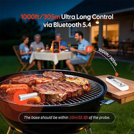 Mini Wireless Bluetooth Meat Thermometer for BBQ Grill Oven Smoker IP67