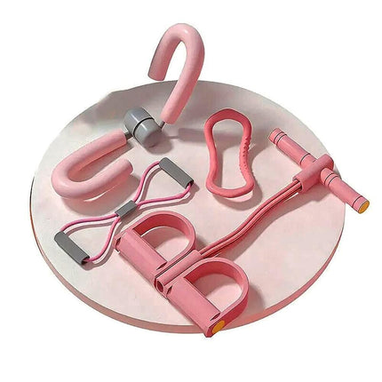 4pcs Pink Yoga Fitness Equipment for Home Workout Stretching and Exercise