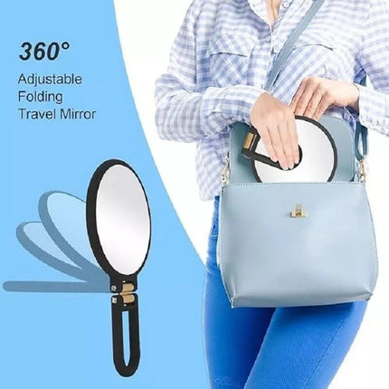 30X Magnifying Mirror Travel Hand Mirrors w/ Handle Handheld Mirror