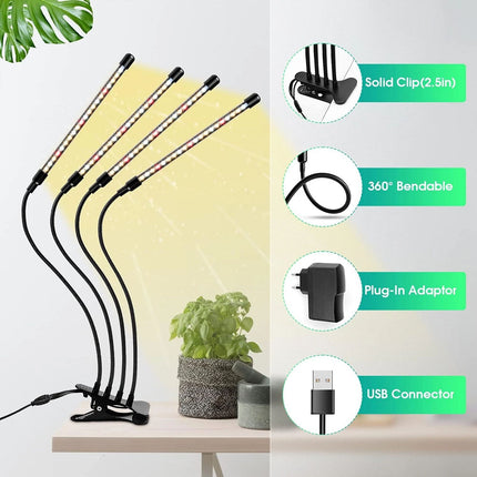 4 Head LED Grow Light with Stand for Indoor Plants Full Spectrum Plant Grow Lamp