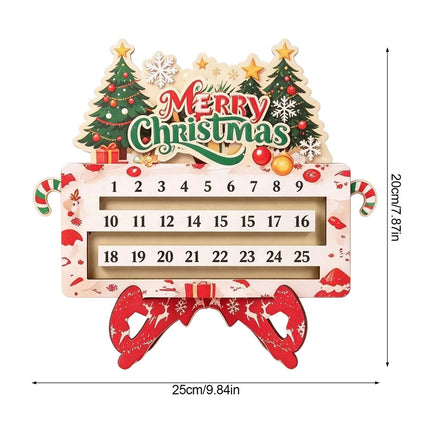 Christmas Advent Calendar Laminated Cardboard Wall Hanging Gift Box 25 Day 1pc