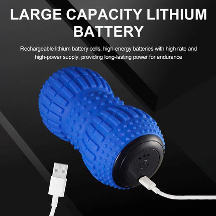 Rechargeable Electric Massage Roller Vibrating Silicone Yoga Ball Muscle Relief