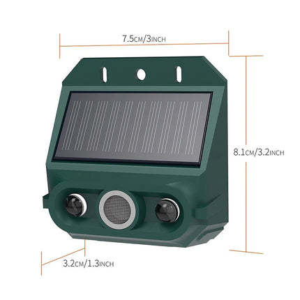 Solar Ultrasonic Animal Repeller LED Red‑Blue Flash Fox Bird Scarer Deterrent