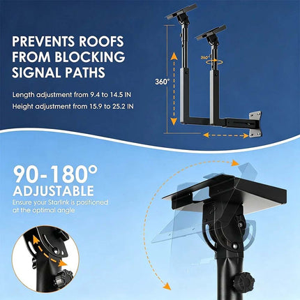 Starlink Wall Mount 360° Swivel 160° Tilt Rustproof For Dish Standard 4 4X Gen 3