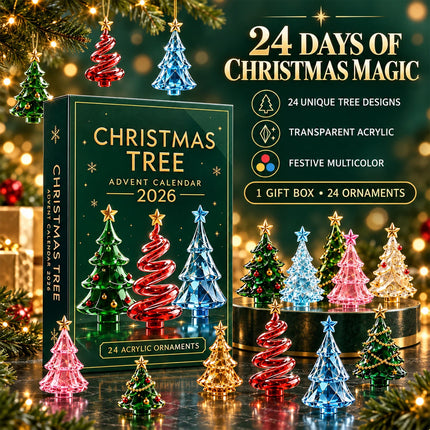 2026 Christmas Tree Advent Calendar 24-Day Christmas Countdown Calendar Ornament