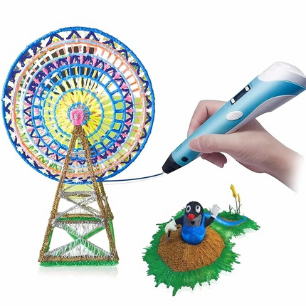 3D Printing Pen Kit with 59m PLA Filament USB Adjustable Temperature PLA ABS Compatible