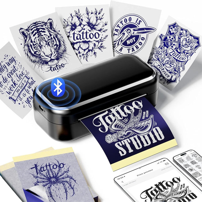 Bluetooth Tattoo Stencil Printer Wireless Thermal Machine with 30 Papers