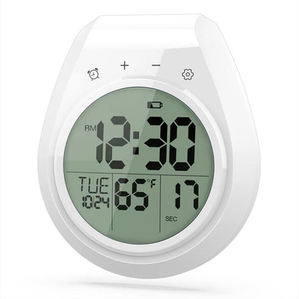 Shower Timer Clock Waterproof Digital Bathroom Kitchen Wall Clock Hanging Hole