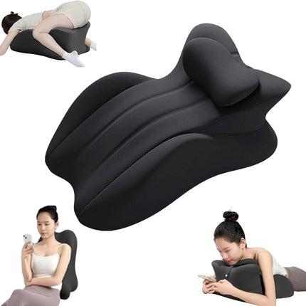 Butt Cushion for Long Sitting Couples Discreet Wedge Pillow Memory Foam Pillow (Black)