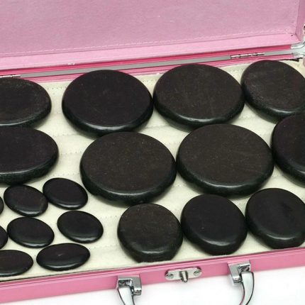 28Pcs SPA Heater Hot Massage Stone Basalt Stones Set Rock Massage Heating Box Kit