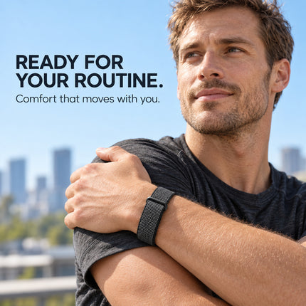 For Google Fitbit Air Performance Loop Band Recycled Polyester Adjustable Strap Black