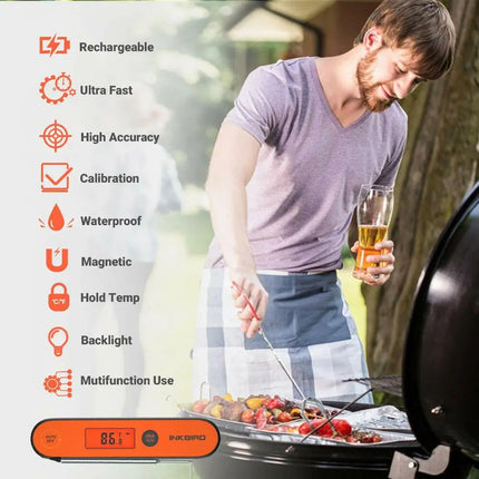 Meat Thermometer Food Instant Read Rechargeable Pen for Grill BBQ