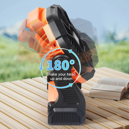 Portable LED Fan Camping Lights Rechargeable For Outdoor USB Tent Lamp With Hook Orange