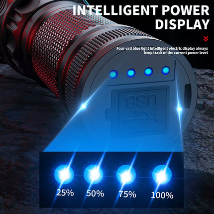 100000 Lumen Battery Rechargeable LED Torch Flashlight Camping Work Spotlight