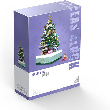 Christmas Tree Rotating Music Box Building Blocks Toy Gift Santa Decor 506pcs