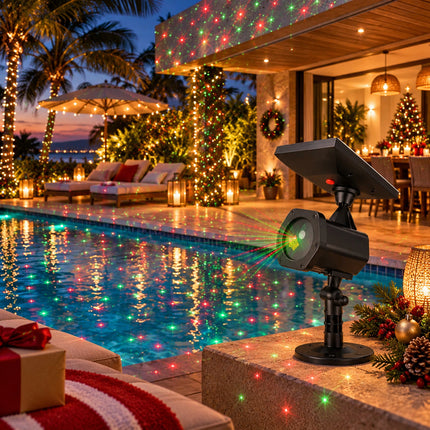 6 in 1 Solar Christmas Laser Projector Lights Outdoor Garden Yard Xmas Party Decor IP65