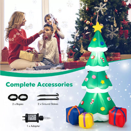 1.8M Inflatable Christmas Tree Decor with Built-in LED Light & Waterproof Blower