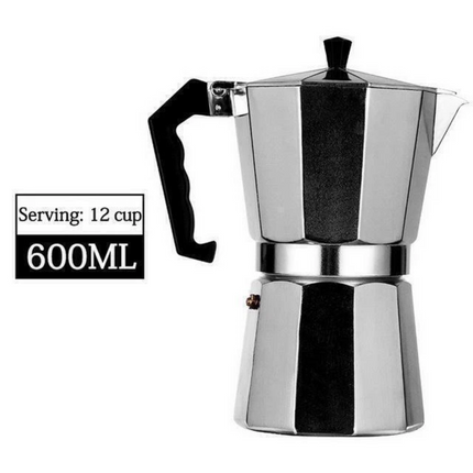 600ML Coffee Maker Moka Percolator Stove Top Espresso Latte Aluminium Pot