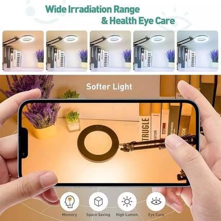 10X Magnifying Glass with 72 LED Light Magnifier Crafts Reading Desk Stand Lamp