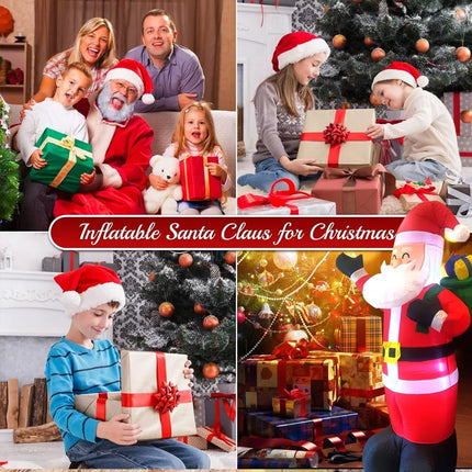 6.6ft Inflatable Santa Claus with LED Lighting Indoor Outdoor Christmas Party