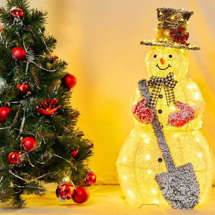 Snowman Metal Frame With Warm LED Light Christmas Decoration Lights Ornament
