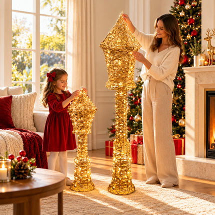 LED Christmas Floor Lamp Lantern Light Indoor Outdoor Holiday Decor for Home Garden 75/150cm