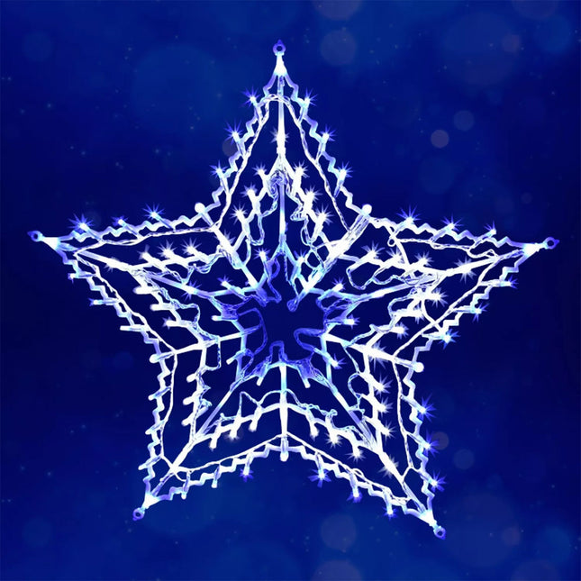 100Led White/Blue Star Silhouett Chasing Lights With 8 Functions & Memory
