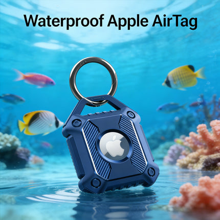Midnight Blue Apple AirTag Protective Case Waterproof TPU Cover Air Tag Tracker Loop Holder