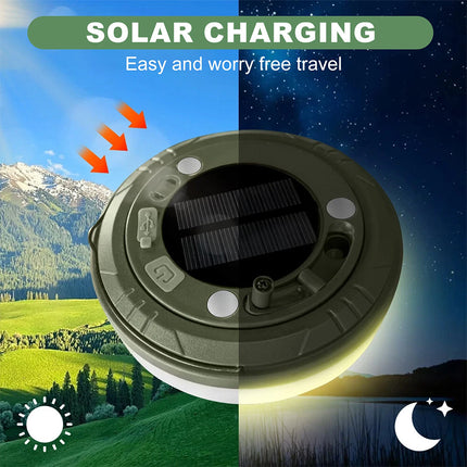 Solar 10m LED Camping String Lights Portable Stowable Retractable Fairy Lights