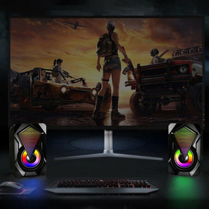 Surround Sound Speakers Wired for Desktop Computer Gaming Bass USB System LED