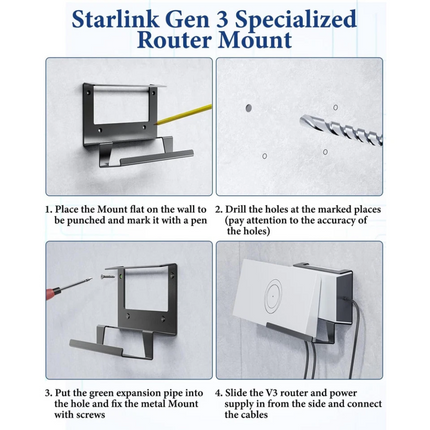 For Starlink Gen 3 Router Mounts V3 Mesh Router Mount with Power Supply Brackets
