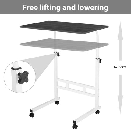 Laptop Desk Portable Mobile Computer Desk Stand Adjustable Bed Desk Table White