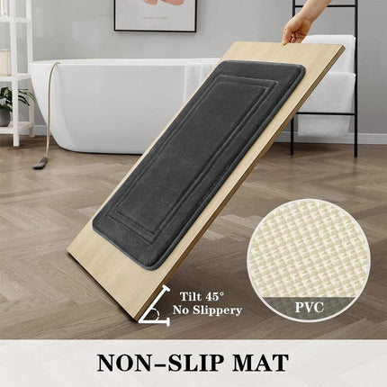 3 Pcs Soft Bath Mat Rug Memory Foam Bathroom Mat U-Shaped Toilet Set Home