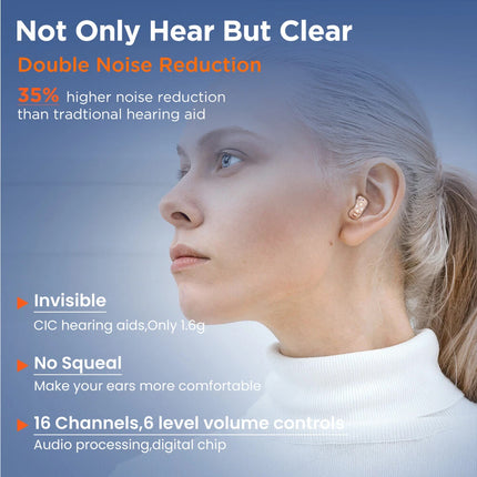 Mini Hearing Aids Digital Invisible In Ear Small Sound Voice Amplifier Enhancer Beige