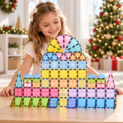 102 Pcs Diamond Magnetic Tiles Castle Building Set Construction Christmas Gift