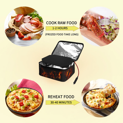 12V Portable Mini Microwave Heated Electric Lunch Box Food Warmer for Car