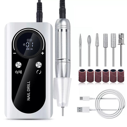 Professional Rechargeable Nail Drill File Machine 45000RPM Portable Electric