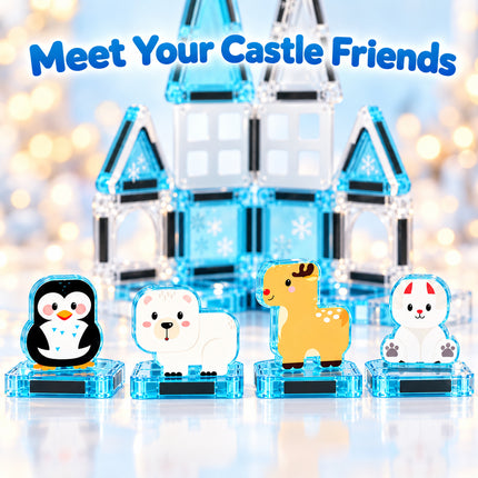 Mini Kids Building Tiles 35 Pcs Ice Castle Animal Blocks Set Christmas Gift Toy