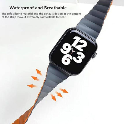 Black 42mm/44mm/45mm/49mm Apple Watch iWatch Band Series 9 8 7 SE 6 5 4 Magnetic Strap Silicone 40 44