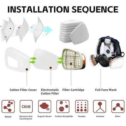 15in1 Respirator Full Face Mask Respirator Paint Chemical Spray Painting Mask