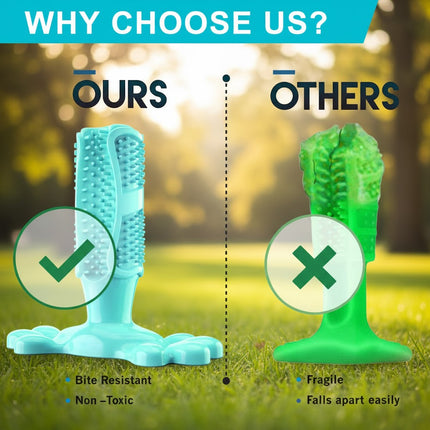 Teal L Size Dog Toothbrush Toy Clean Teeth Brushing Stick Mouth Chewing Dental Care Play Dog