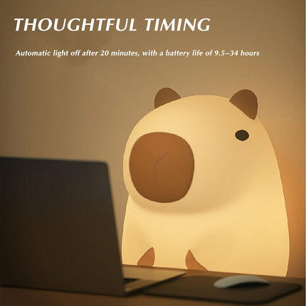 Capybara LED Night Light USB Rechargeable Silicone Lights Room Lamp Kids Gift