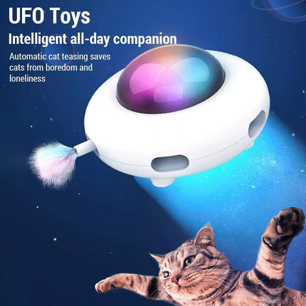 Interactive UFO Cat Toy Electric Teaser Pet Entertainment Fun Toy for Cats