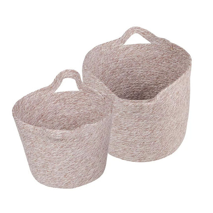 2 Piece Set Handmade Storage Baskets Cotton Rope Laundry Clothes Organizer